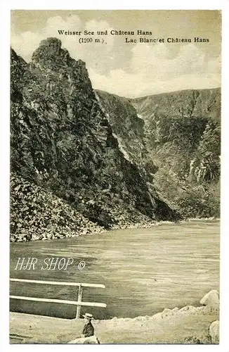 Weisser See und Chateau Hans (1200 m), gelaufen 3.09.1906 Urbeis