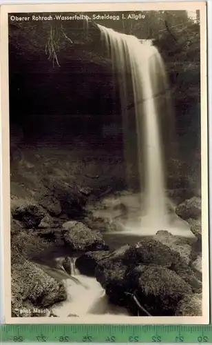 Scheidegg, oberer Rohrach-Wasserfall um 1950/1960, Verlag: Hugo Mauch, POSTKARTE,   Erhaltung: I-II