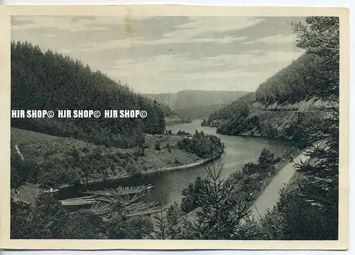 „Saaletalsperre, Flößerei“ um 1950/1960 Ansichtskarte,  ungebrauchte Karte