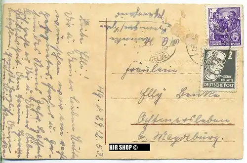 DDR 1952/53, 327,364, gest. u. gel. auf Karte, Zustand: gut,