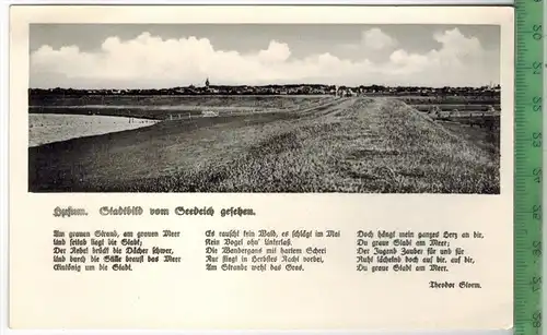 Husum, Stadtbild vom Seedeich gesehen 1940, Verlag: Ferd, Lagerbauer, Hamburg, Postkarte, Erhaltung: I-II, unbenutzt