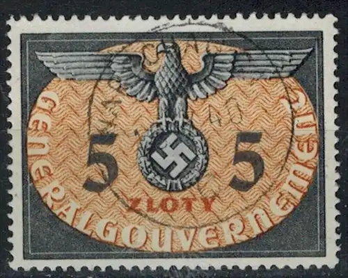 1940, Generalgouvernement, MiNr. 15 –5 Zl ZUSTAND: I-II