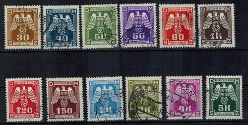 1943, Dienstmarken MiNr. 13-24 o, Satz 12 W