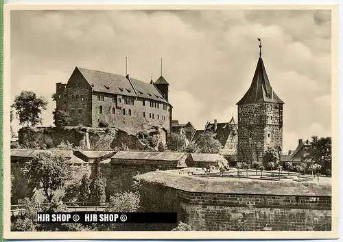 um 1950/1960 Ansichtskarte  „ Kaiserburg von Westen“ , ungebrauchte Karte