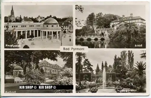 um 1950/1960 Ansichtskarte,  „Bad Pyrmont“ mit Frankatur ( entfernt )