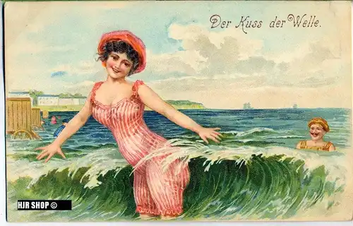 Postkarte:  Der Kuss der Welle, ungelaufen,