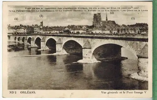 ND2,  Orleans, Vue generale et le pont George V, 1939, Verlag: --------.FELD- Postkarte, sauber gestempelt