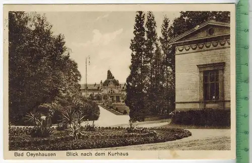 Bad Oeynhausen, Blick nach dem Kurhaus, 1931, Verlag: -------, Postkarte, sauber gestempelt mit Frankatur,  Stempel