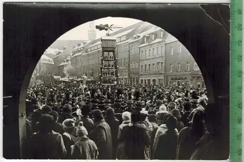 Schneeberg, Weihnachtsmarkt, Verlag: ---------,  Postkarte, Karte leicht geknickt, sonst gut, unbenutzte Karte,