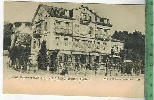 Hotel Bayerischer Hof, Baden-BadenVerlag: --------,   Postkarte, unbenutzte Karte, Erhaltung:I-II, Karte