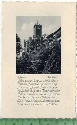 Eisenach, Wartburg, Gedichtkarte, Verlag: Bruno Hausmann,   Postkarte, unbenutzte Karte, Erhaltung:I-II,
