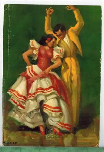 Spanische - TänzeVerlag: ------, POSTKARTE, Frankatur,  Stempel, Karte leicht geknickt, sonst gut  Erhaltung: I-II,