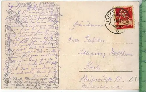 Jungfraubahn, Station Eigergletscher - 1925, Verlag: -----,   POSTKARTE, Frankatur,  Stempel, EIGERGLETSCHER