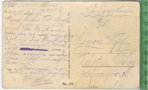 Woel Kirche 1917, Verlag:  --------,FELD- Postkarte ohne Frankatur, ohne Stempel, 10.02.1917, Karte fleckig,