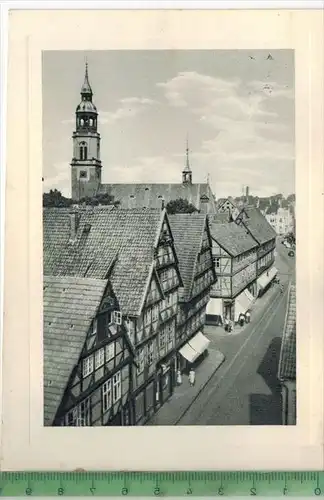 Celle, Poststrasse mit drei Giebelhäusern,  1955 -