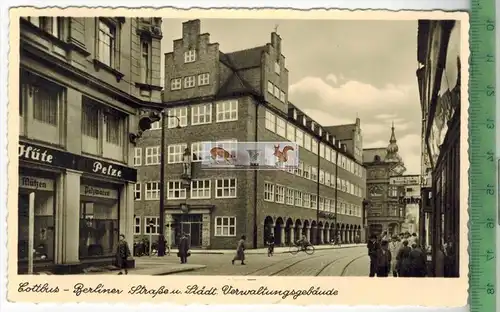 Cottbus-Berliner Straße,  --Verlag :--------,  POSTKARTE mit Frankatur, mit Stempel ,  Erhaltung: I-II,