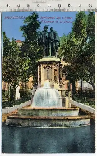 Monument des Comtes- Grafen Egmont und de Horn,  Brüssel,  Verlag----, Postkarte,  Erhaltung: I –II