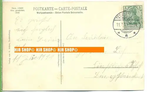 „Tecklenburg“  um 1910 /1920,   Postkarte mit Frankatur, mit Stempel, TECKLENBURG, 11.3.11