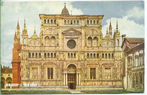 um 1920/1930 Ansichtskarte  „Pavia, Fassade der Kirche Madonna delle Grazie“  ungebrauchte Karte