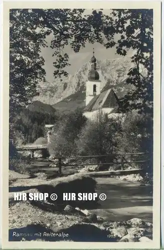 um 1920/1930 Ansichtskarte  „Ramsau mit Reiteralpe,“  ungebrauchte Karte