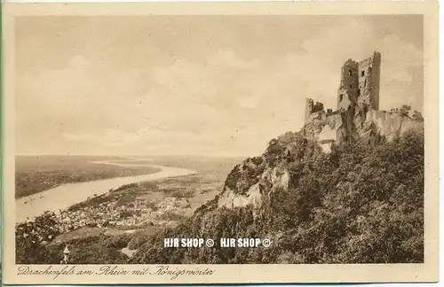 um 1920/1930 Ansichtskarte  „Königswinter-Drachenfels,“  ungebrauchte Karte