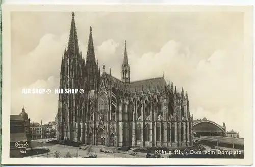 um 1920/1930 Ansichtskarte  „Köln, Dom vom Domplatz,“  ungebrauchte Karte