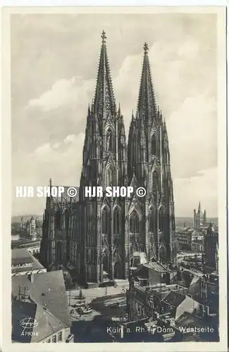 um 1920/1930 Ansichtskarte  „Köln, Dom-Westseite ,“  ungebrauchte Karte
