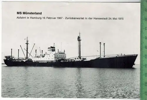 MS Münsterland, Verlag: ---------, Postkarte (Foto)unbenutzte Karte, Erhaltung:I-II, Karte wird in Klarsichthülle