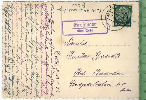 Celle-Zöllnerstrasse 1939, Verlag:  -------,  Postkarte mit Frankatur, mit Stempel, Celle 14.7.1939, Erhaltung: I-II,