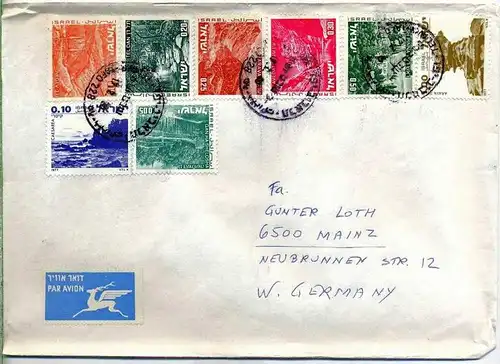 Luftpost-Brief, 19.02.1980, TEL AVIV – MAINZ