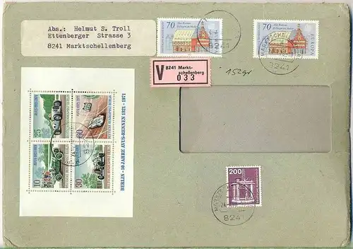 Wert-Brief, 24.07.1978, MARKTSCHELLENBERG – MAINZ,