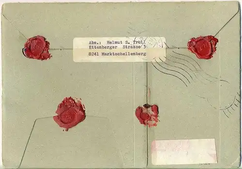 Wert-Brief, 24.07.1978, MARKTSCHELLENBERG – MAINZ,