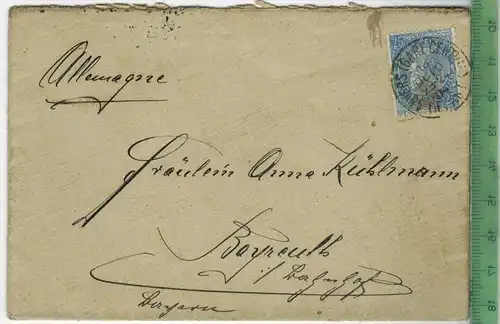 Brief, Belgien nach Bayreuth 1904,  mit Frankatur und Stempel,  Umschlag ohne Inhalt, Zustand: I-II