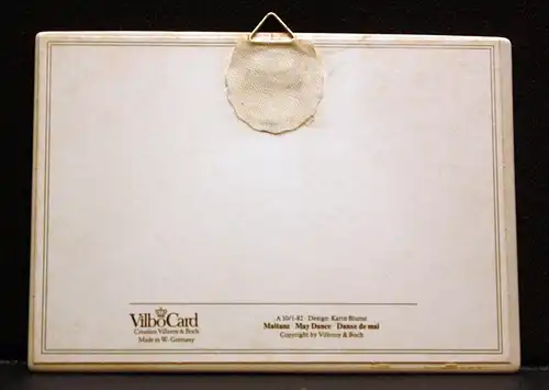 Porzellankarte, Maitanz, Karin Blume,  Marke: Villoroy&Bloch, Made in W.-Germany, Motiv: Maitanz. Maße: 15 x 10,7 cm,