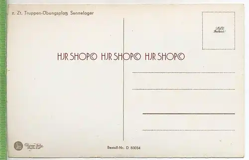 Tr. Üb. Pl. Sennelager -Diebeshof 1920/1930, Verlag:  Driesen, Berlin Postkarte, unbenutzte Karte ,  Erhaltung: I-II