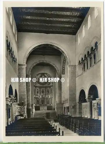 um 1920/1930 Ansichtskarte,  „Gernrode, Stiftskirche, Mittelschiff“  ungebrauchte Karte