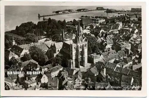 um 1940/1950 Ansichtskarte,  „ Konstanz“ mit Frankatur (entfernt)