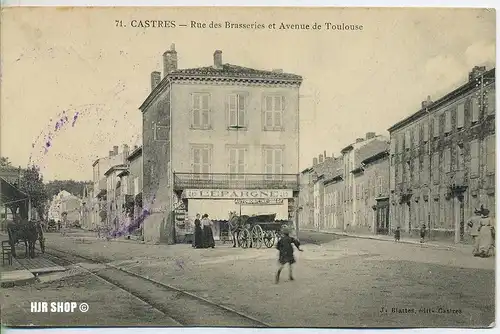 um 1910/1920 Ansichtskarte (Feldpost) “CASTRES“,  gelaufene Karte