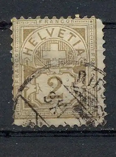 1882, 1. April. Freimarken: Eidgen. Kreuz über Wappenschild (I), MiNr.45- 2C, gest., Zustand: gut