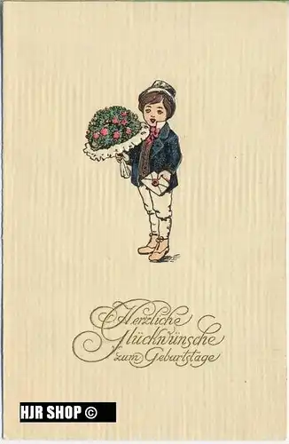 um 1910/1920Ansichtskarte gatulation,  gelaufene Karte ohne Frankatur und minimalen Alters- und Beförderungsspuren