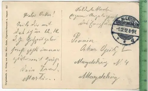 Gremsmühlen Mondschein am Dieksee -1912-, Verlag : Alex Mirr, Eutin, POSTKARTE ohne Frankatur, mit Stempel,