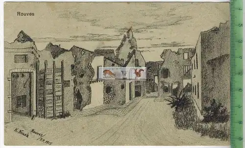 Rouves-1914-,Verlag : Richard Kramer, Magdeburg, FELD- POSTKARTE ohne Frankatur, mit Stempel 24.7.14,  Erhaltung: I-II,