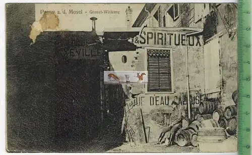 Ort in Frankreich-1917,-Verlag : J. Lilienbaum, FELD- POSTKARTE ohne Frankatur, mit Stempel 17.4.17, Karte mit Flecken
