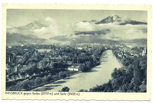 Innsbruck gegen Serles (2719 m) und Saile (2406 m),  ungel.