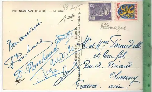 Neustadt, Haardt Verlag: ----------,  Postkarte, Frankatur,  Stempel,      Maße: 14  x 9 cm, Erhaltung: I-II,