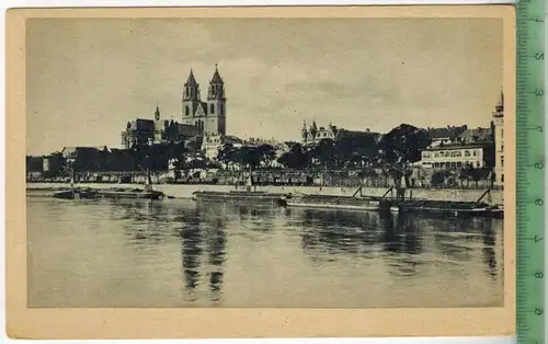 Magdeburg-Elbansicht mit Dom, Verlag: ----------,  Postkarte, unbenutzte Karte, Maße: 14 x 9 cm, Erhaltung:I-II,