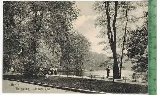 Berlin, Tiergarten-Neuer See, Verlag: -------,  Postkarte, unbenutzte Karte, Maße: 14 x 9 cm, Erhaltung:I-II,