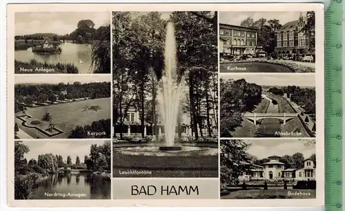 Bad Hamm  1938, Verlag: -----------,  Postkarte, Frankatur,  Stempel, HAMM 4.5.38 Maße: 14  x 9 cm, Erhaltung: I-II,