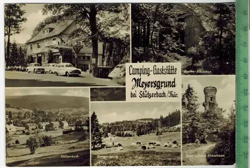 Stützerbach, Camping-Gaststätte Meyersgrund, Verlag:-- , Postkarte Frankatur,  Stempel,   Maße: 14,5  x 10 cm