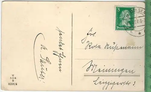 Herzliche Ostergrüße 1927, Verlag: --------,  Postkarte Frankatur,  Stempel, MEININGEN, 27.4.27  Maße:14  x 9 cm